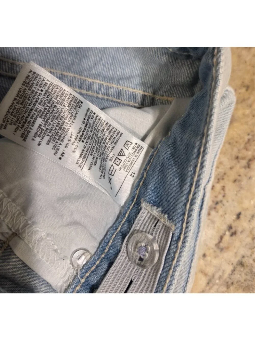 Old Navy Girls 12 Jean Shorts Slouchy Straight Cut Off Embroider Edgar Allen Po